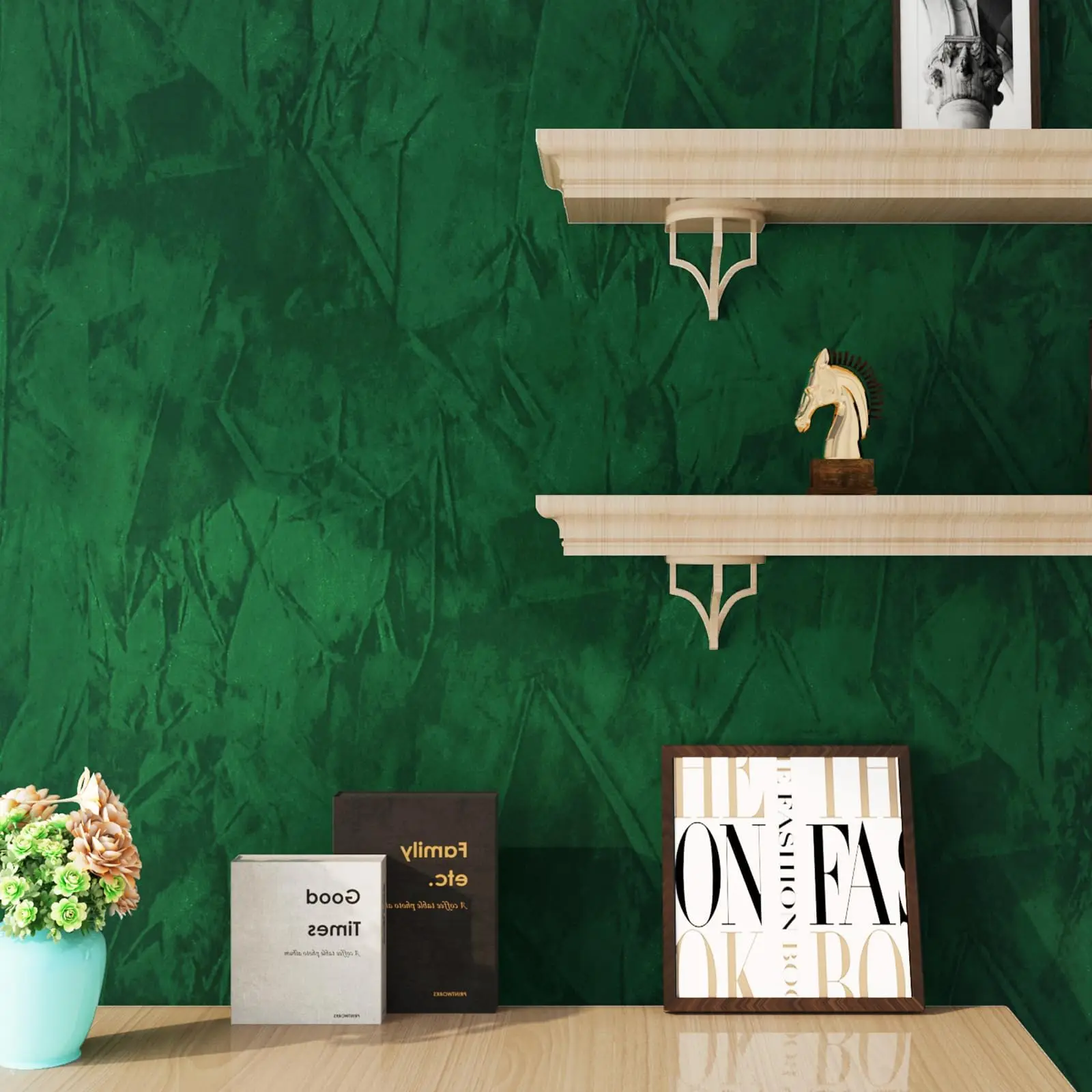 Commercial wallpaper installation in a retail mural space in Los Angeles